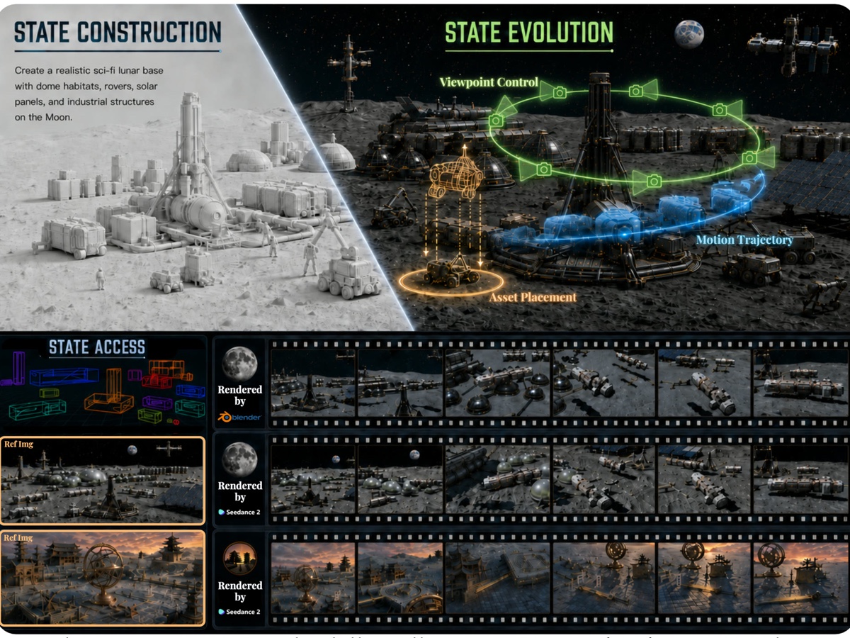 StateFlow 3D world-state construction, evolution, and access